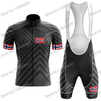 Национален отбор на Норвегия Колоездачен Джърси Комплект Мъже Облекло за колоездене Риза за шосейни велосипеди Костюм Шорти за велосипеди MTB Ropa Ciclismo Maillot
