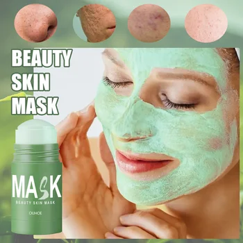 Green Tea Acne Solid Face Mask Stick Deep Pore Cleaning Oil Control Acne Blackhead Remover Moisturizing Beauty Health Skin Care