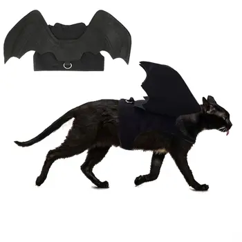 Cat Halloween Harness,Halloween Bat Wings Pet Costumes for Small Dogs Cats Halloween Party Decoration
