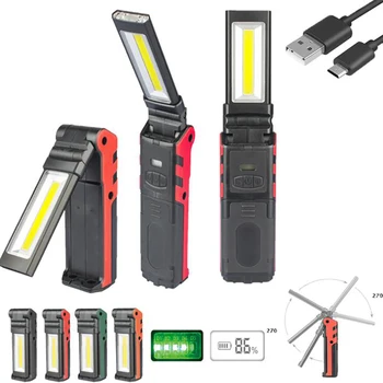  LED работна светлина, COB акумулаторни работни светлини с магнитна основа, безстепенно затъмняване LED фенерче инспекция светлина за ремонт на автомобили
