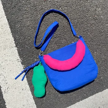 Моден дизайн Жени Crossbody чанти шевове контраст цвят женски меки рамо чанта зимата готини момичета съединител чанта чанти