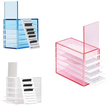 Преносима кутия за съхранение на разширение на мигли Прозрачен контейнер за дисплей за мигли за многократна употреба 5 слоя празна стойка за мигли Жени