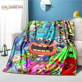 3D карикатура игра пеене чудовища модел отпечатани одеяло геймър фланела одеяло меки тънки хвърлят одеяло за диван легло декор подарък