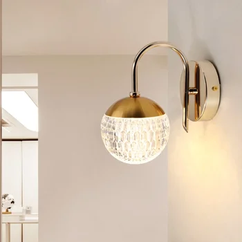 Модерна луксозна лампа за стена, акрилна творческа LED светлина за коридор, спалня, хедър, декорация на дома