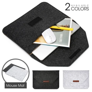 Envelop лаптоп чанта филц ръкав 11 12 14 инча за Macbook Air 13 Retina 15 случай за лаптоп MateBook бележник с подложка за мишка