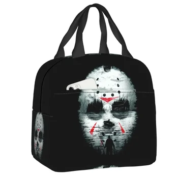 Horror Movie Character Топлоизолирана чанта за обяд Halloween Murderer Lunch Box за жени Детска храна Преносими чанти за съхранение на пикник