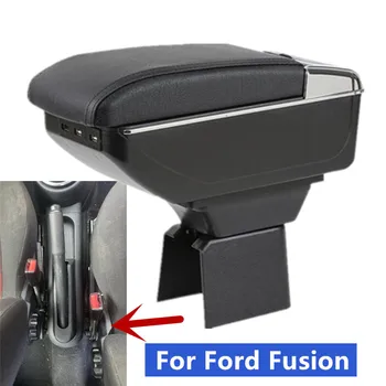 За Ford Fusion Кутия за подлакътници За Ford Fiesta Mk5 Кутия за подлакътници за кола Централна кутия за съхранение Преоборудване с USB аксесоари за кола