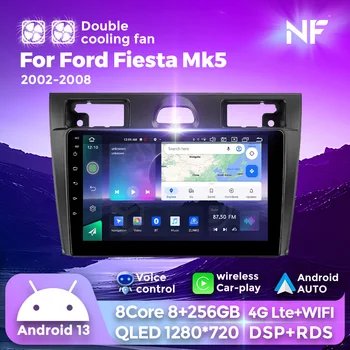 QLED екран GPS навигация кола автомобилна мултимедия плейър безжичен Carplay за Ford Fiesta Mk VI 5 Mk5 2002-2008 DSP + RDS радио